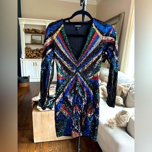 EXPRESS XS SEQUIN FORMAL DRESS